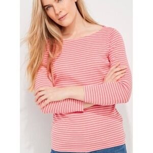 Vineyard Vines Long Sleeve Pink Striped Pima Cotton Tee Preppy Womens‎ Large